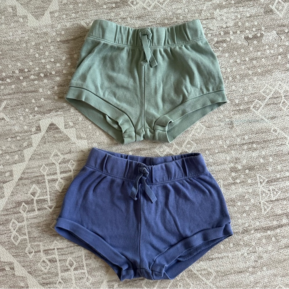 Colored Organics Kids' Mint and Navy Shorts